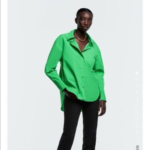 Zara poplin shirt with pockets